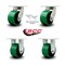 Service Caster 6'' Heavy Duty Green Poly on Cast Iron Caster Set 2 Swivel Locks 2 Rigid, 4PK CRAN-SCC-KP92S630-PUR-GB-BSL-2-R-2 - alternate 3